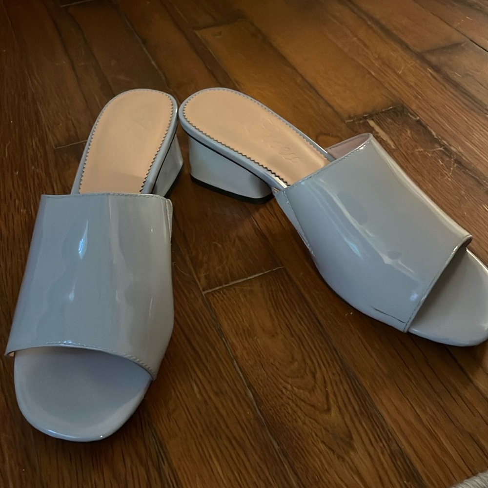 Baby blue J Crew kitten heels